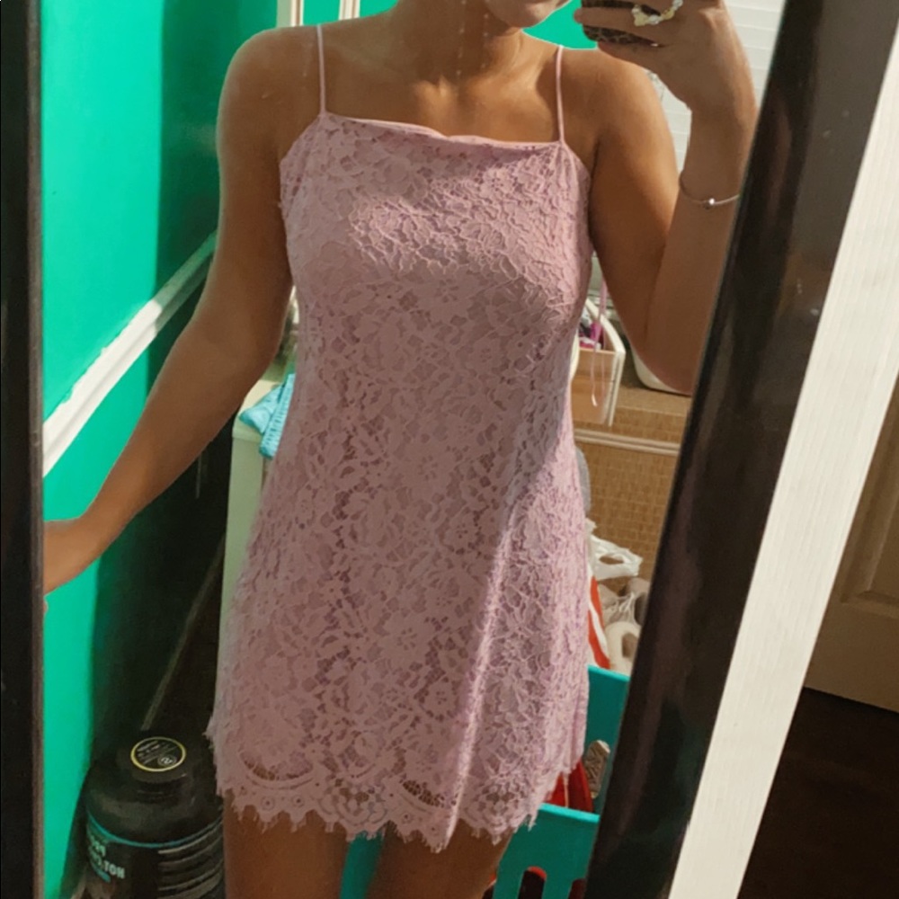 Light purple mini dress lace